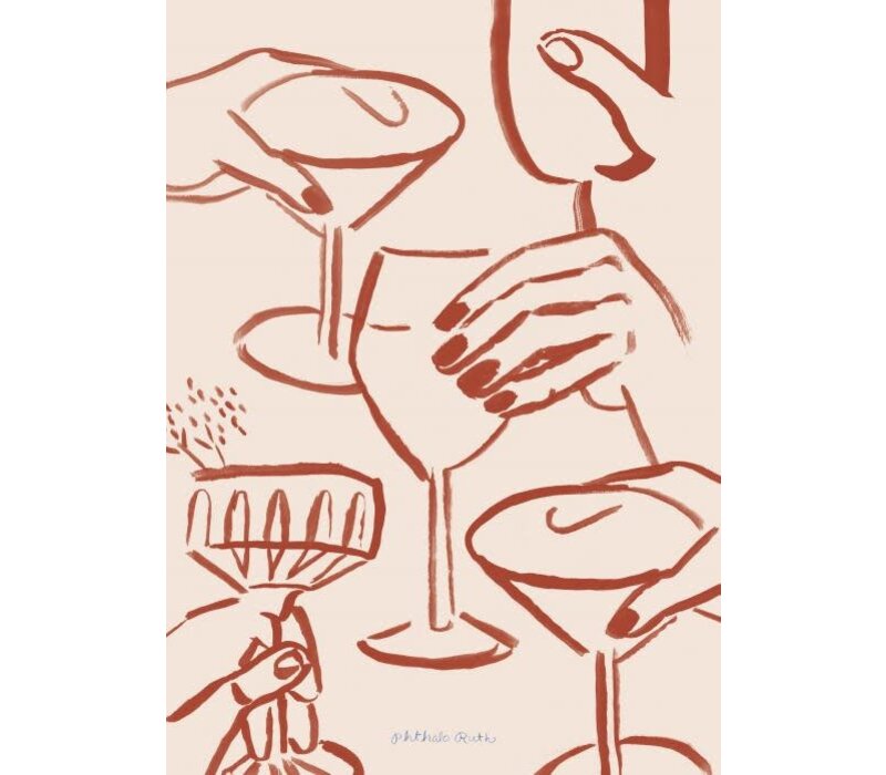 Phthalo Ruth - Cheers Red | Poster | Art Print | 30x40 cm