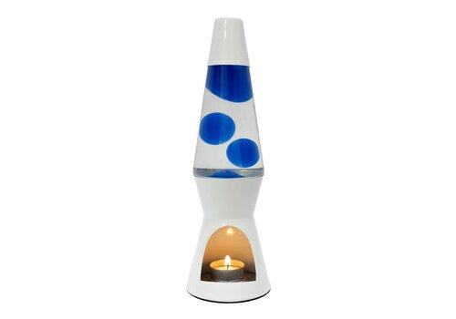 T-light lava lamp - white and blue