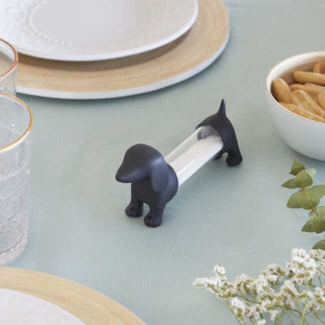 Balvi Teckel Toothpick Holder  | Cocktailprikkers |  Zwart