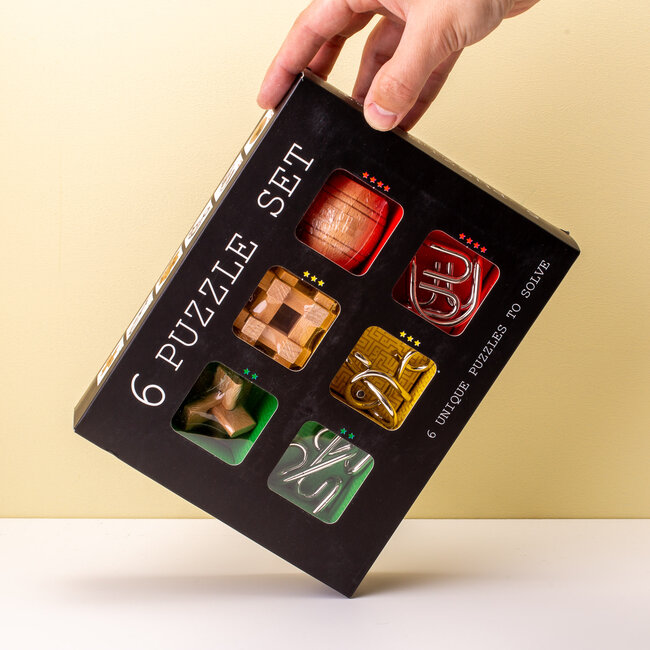 Invotis Hout en metalen puzzel set van 6