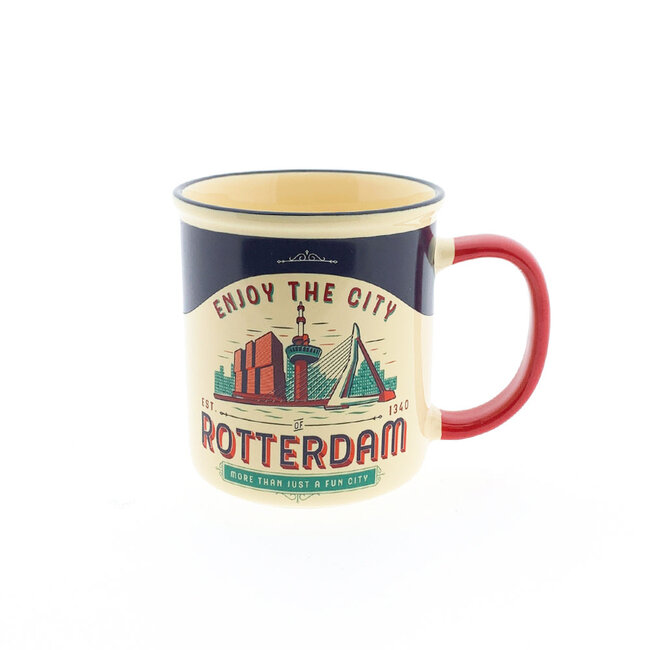 Rotterdam - Enjoy the City (blauw) | Vintage koffie- en theemok