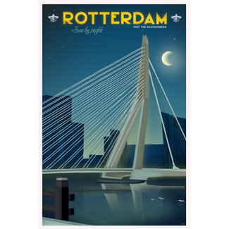 Louissons Rotterdam | Erasmusbrug (avond) | 30x20cm