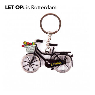 Sleutelhanger fiets zwart Rotterdam