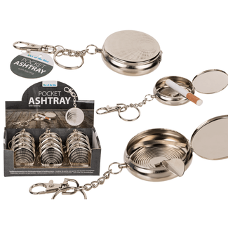 Metal pocket ashtray with key ring | Mini asbakje | Meeneem asbakje