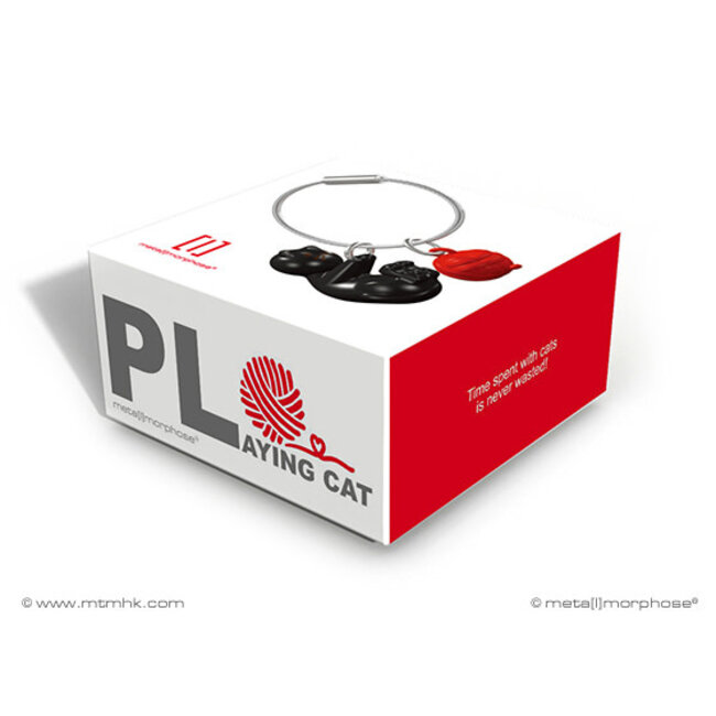 Sleutelhanger playing cat | Katten sleutelhanger | Metalen sleutelhanger