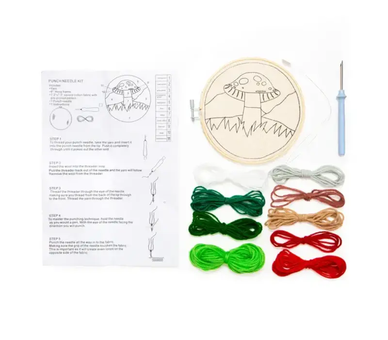 Punch needle kit Mushroom