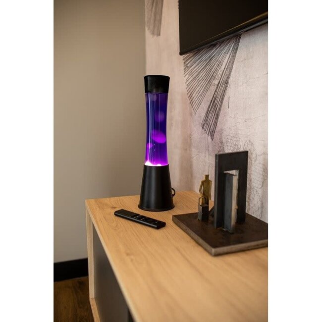 Fisura Lava Lamp ''tower'' - Black base and purple liquid