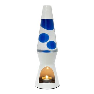 Fisura T-light lava lamp - white and blue
