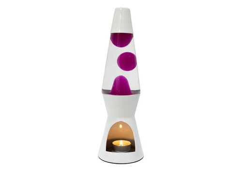 T-light lava lamp - white and pink