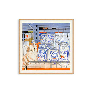 PSTR Studio Enikő Eged - Bodega Cat Drinks 40x40 cm | Poster