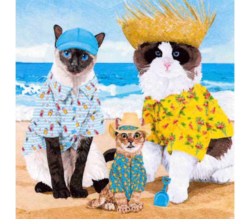 Servetten 25x25cm  Cats Beach Party