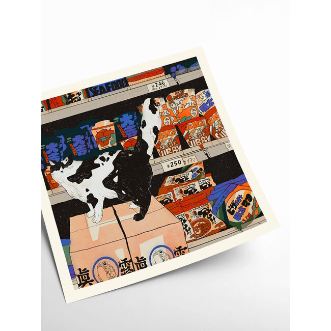 PSTR Studio Enikő Eged - Bodega Cat Shop 40x40 cm | Poster | Art Print