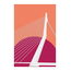 Stukje Rotterdam Erasmusbrug poster oranje-fuchsia 30x40cm