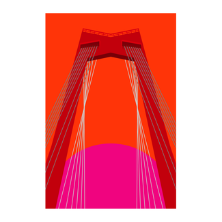 Stukje Rotterdam Willemsbrug poster 30x40cm