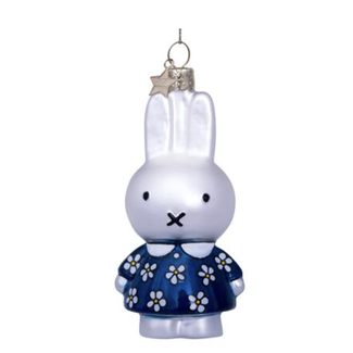 Vondels Decoratie Nijntje Blue Flower Dress | | Kerst ornament | Kerstbal | Vondels