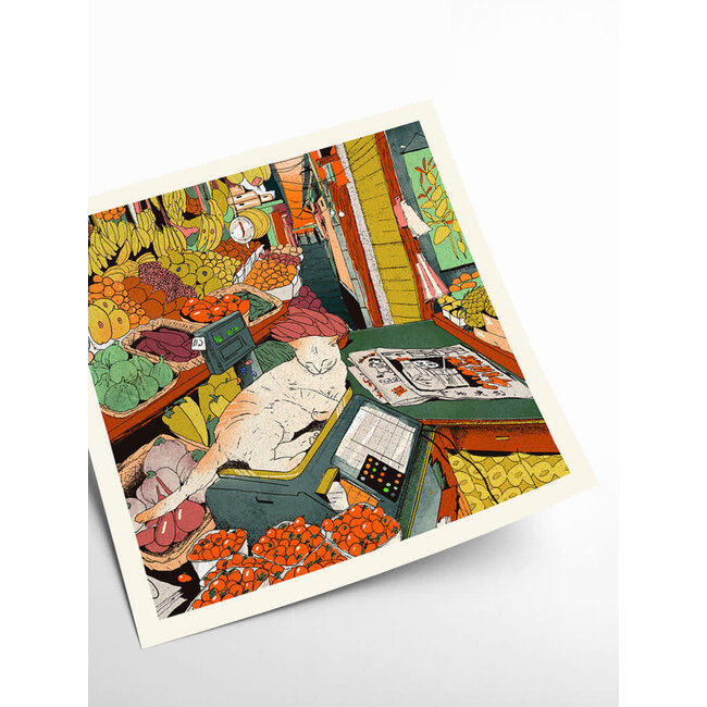 PSTR Studio Enikő Eged - Bodega Cat 40x40 cm | Poster | Art Print | PSTR Studio