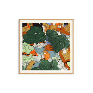 Enikő Eged - Bodega Cat Market 40x40cm | Poster | Art Print