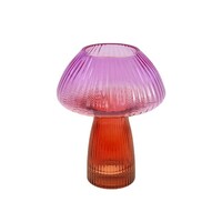 Mushroom vase, pink/red, glass