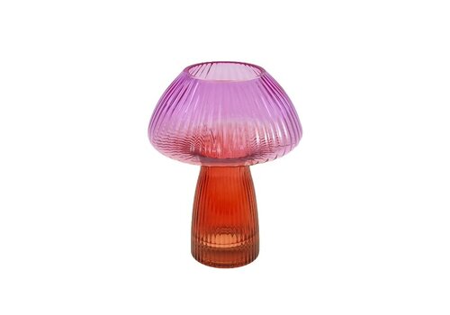 Werner Voss Mushroom vase, pink/red, glass