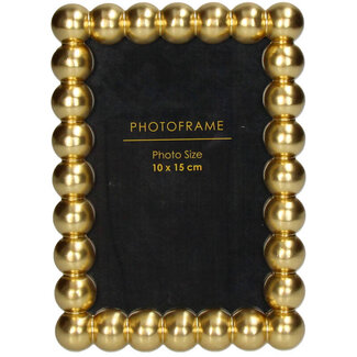 Fotolijstje rand met bollen voor foto 10x15cm GOUD