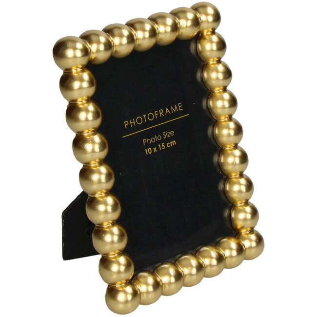Fotolijstje rand met bollen voor foto 10x15cm GOUD