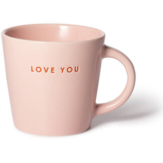 Vondels Cappucino mug LOVE YOU pink- 250ml