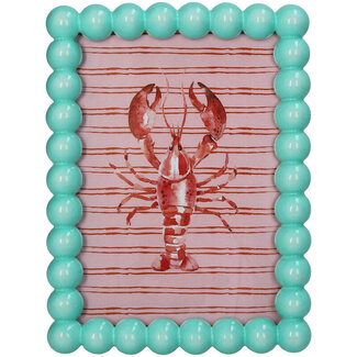 Fotolijstje turquoise rand met bollen voor foto 13x18cm