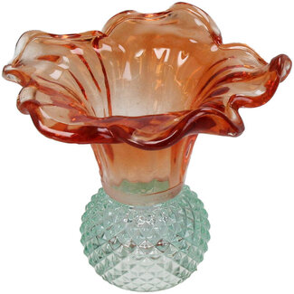 Kaarsenhouder Glas Bloem 13x12cm