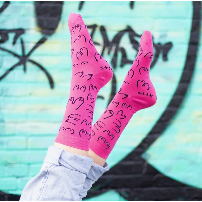 Eatmielies Titties sokken fuchsia 37-41