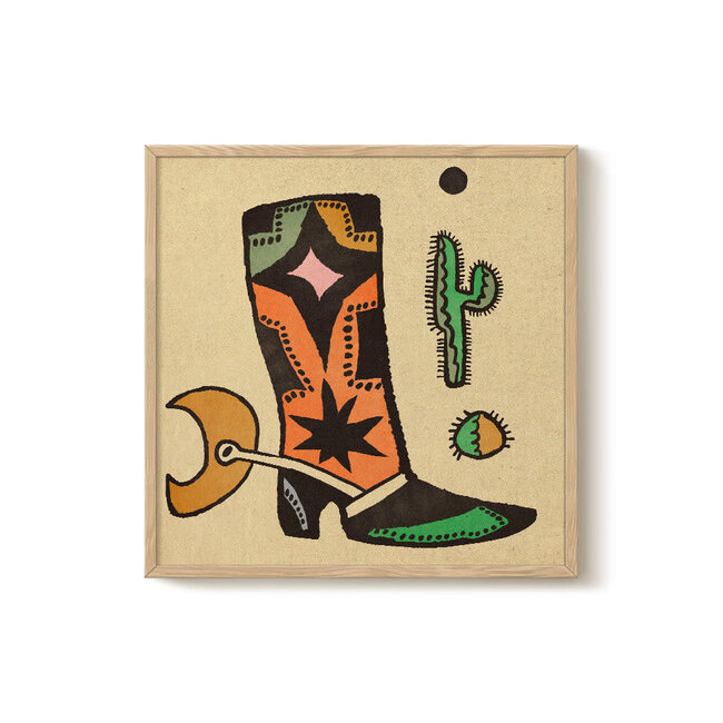 PSTR Studio Enikő Eged - Magic Boots II 40x40 cm | Cowboy | Poster