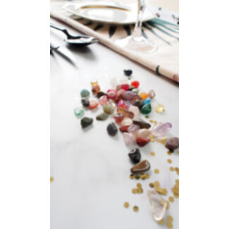 Tafel Confetti - Agaat/Amethist/Bergkistal/Rozenkwarts | Edelsteen
