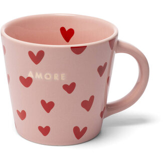 Vondels Cappucino mug Hearts AMORE pink 250ml