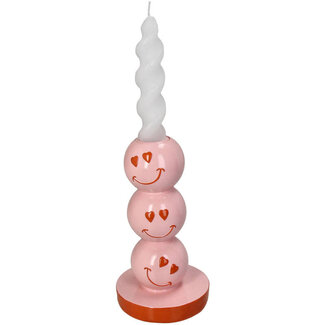 Kaarsenstandaard 3 Smileys rose