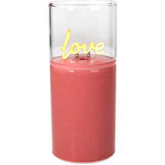 Ornament Love LED Glas Perzik 15cm