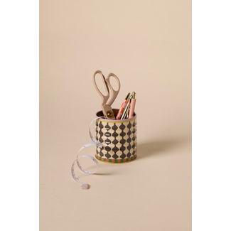 A Dopo Black and  White wavy Storage Tin