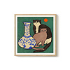 KKEC posters Enikő Eged - Blue vase with Cats 40x40 cm | Poster