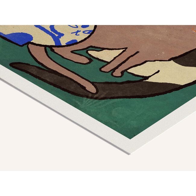 PSTR Studio Enikő Eged - Blue vase with Cats 40x40 cm | Poster