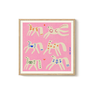 PSTR Studio Enikő Eged - Folk Horses 40x40 cm