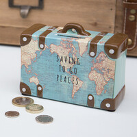 Saving to go places vintage map Spaarpot