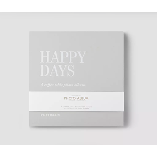Photo Album Coffee Table Book - Happy Days (Grey/Beige Small)