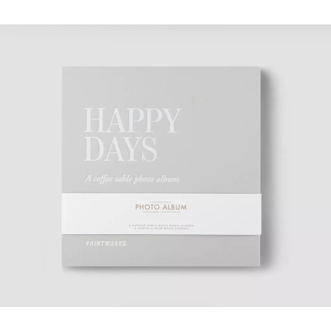 Photo Album Coffee Table Book - Happy Days (Grey/Beige Small)