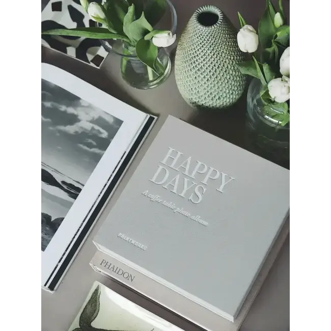 Photo Album Coffee Table Book - Happy Days (Grey/Beige Small)