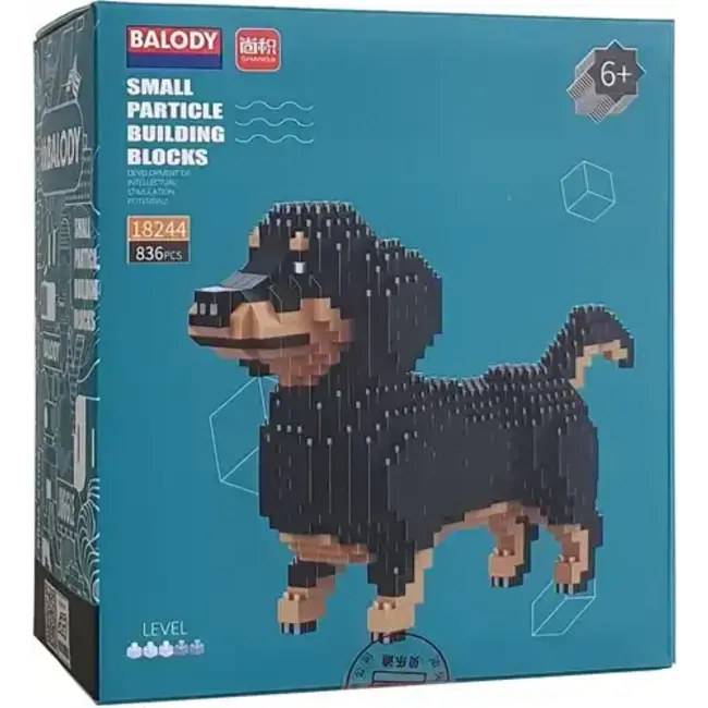 Balody Teckel klein Hondje | Bouwpakket | Bouwset | Miniatuurset | DIY | Modelbouwpakket