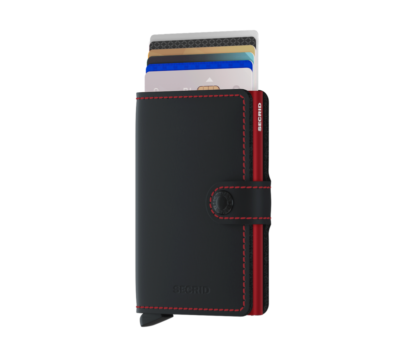 Miniwallet Matte Black & Red | Secrid Wallet | Portemonnee