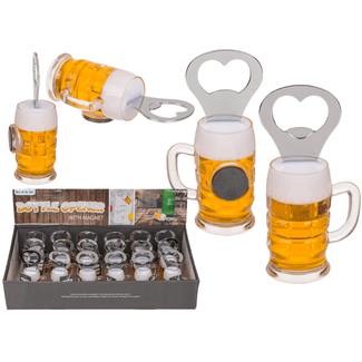 Flesopener bierglas met magneet