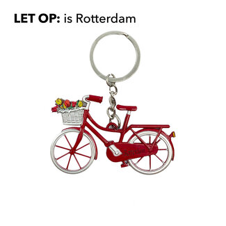 Sleutelhanger fiets rood Rotterdam