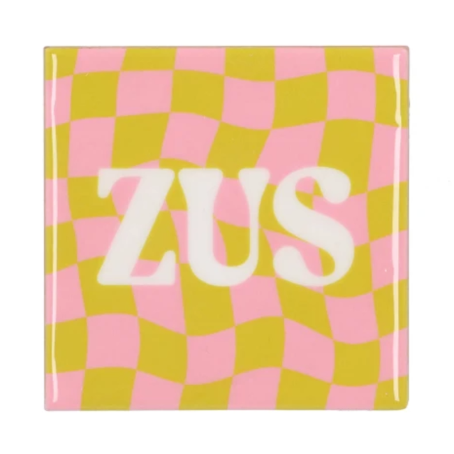 Tile zus pink green | Tegeltje | Tegel | Tekst