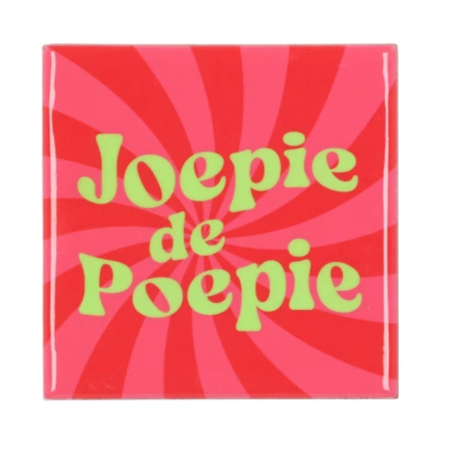 Tile joepie de poepie pink | Tegeltje | Tegel | Tekst