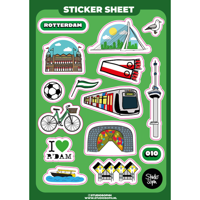 Studio Soph Stickervel Rotterdam | Stickers | 010