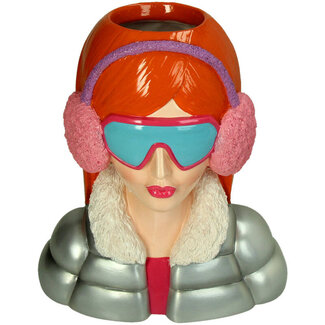 Vaas Fashion Lady met oorwarmers 25x16x28cm